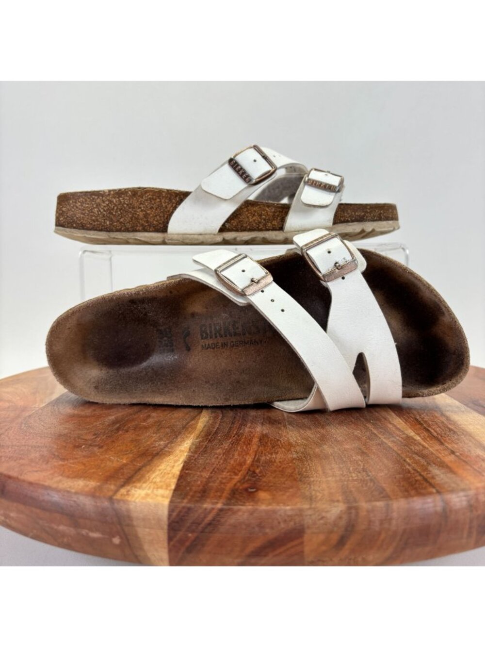Birkenstock Yao Balance Womens Size 38 Sandals White Slip On Footbed Shoes - Picture 5 of 11